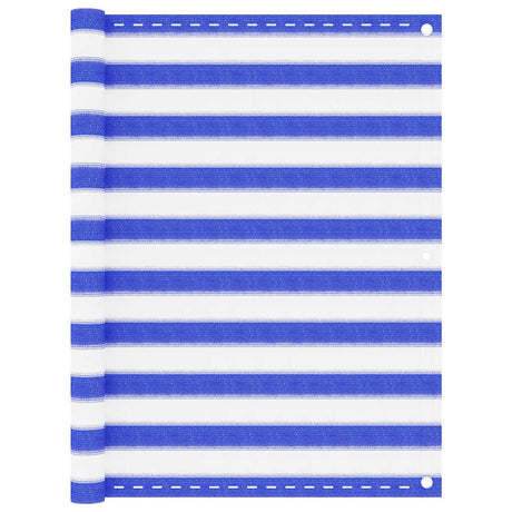 Vidaxl balkonscherm 120x400 cm hdpe blauw en wit