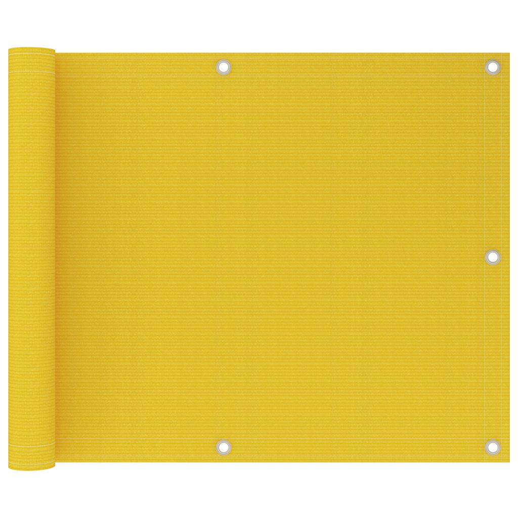 Vidaxl balkonscherm 75x600 cm hdpe geel