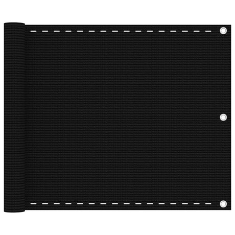 Vidaxl balkonscherm 75x600 cm hdpe zwart