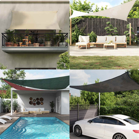 Vidaxl zonnezeil 160 g m² 3x4 m hdpe taupe