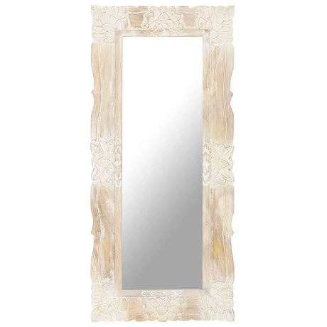 Vidaxl spiegel 110x50 cm massief mangohout wit