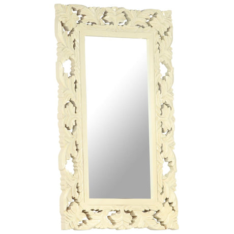 Vidaxl spiegel handgesneden 80x50 cm massief mangohout wit