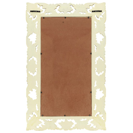 Vidaxl spiegel handgesneden 80x50 cm massief mangohout wit