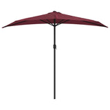 Vidaxl balkonparasol half aluminium paal 270x144x222 cm bordeauxrood