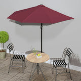 Vidaxl balkonparasol half aluminium paal 270x144x222 cm bordeauxrood