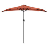 VidaXL Balkonparasol half met aluminium paal 270x144x222 cm terracotta