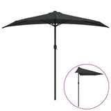 VidaXL Balkonparasol half met aluminium paal 270x144x222 cm zwart