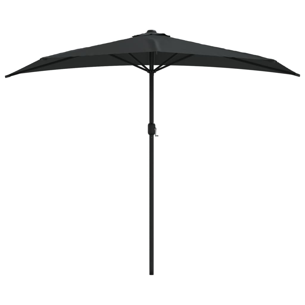 VidaXL Balkonparasol half met aluminium paal 270x144x222 cm zwart