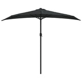 VidaXL Balkonparasol half met aluminium paal 270x144x222 cm zwart