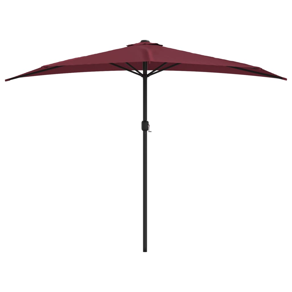 VidaXL Balkonparasol half aluminium paal 300x155x223 cm bordeauxrood