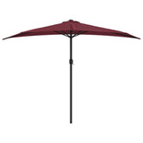 VidaXL Balkonparasol half aluminium paal 300x155x223 cm bordeauxrood