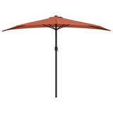 VidaXL Balkonparasol half met aluminium paal 300x155x223 cm terracotta