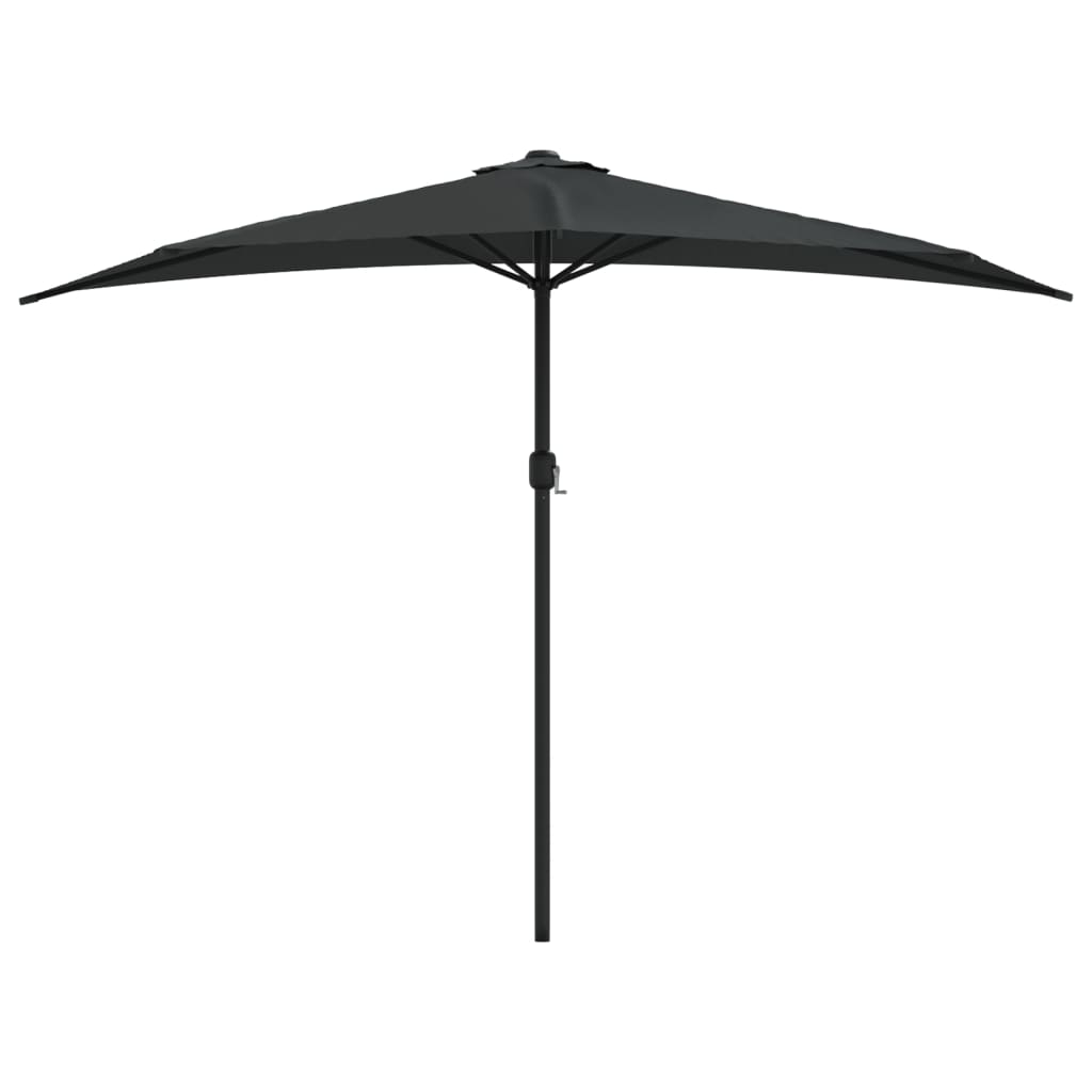 VidaXL Balkonparasol half met aluminium paal 300x155x223 cm zwart