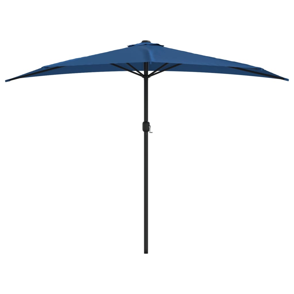 VidaXL Balkonparasol half met aluminium paal 300x155x223 cm blauw