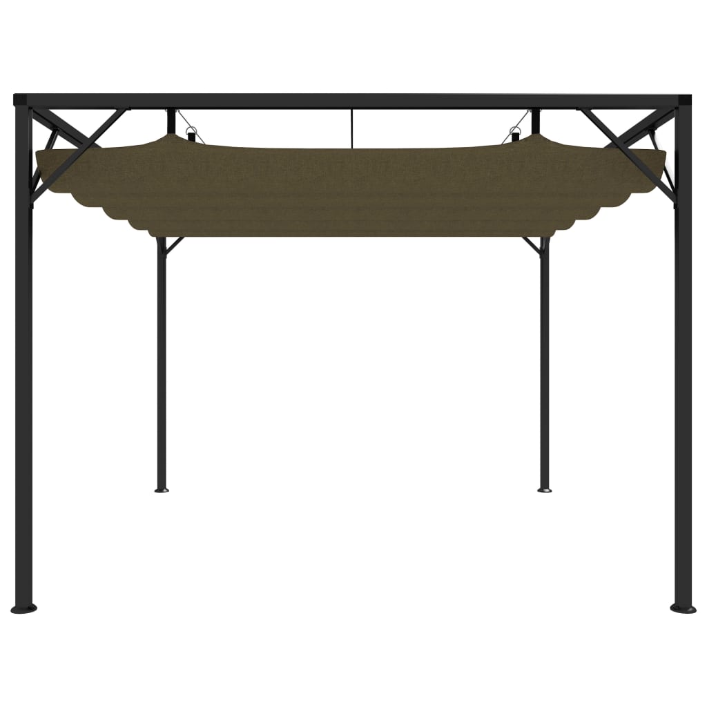 VidaXL Tuinprieel met uittrekbaar dak 180 g m² 3x3 m taupe