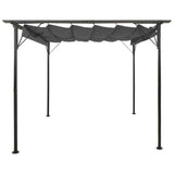 VidaXL Pergola met uittrekbaar dak 180 g m² 3x3 m staal antracietkleur