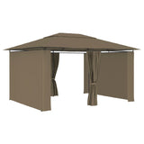 Vidaxl tuinpaviljoen met gordijnen 180 g m² 4x3 m taupe