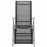 Vidaxl tuinstoelen 2 st verstelbaar textileen aluminium zilverkleurig