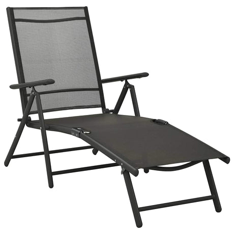 Vidaxl 3-delige loungeset textileen en aluminium zwart