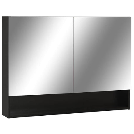 Vidaxl badkamerspiegelkast led 80x15x60 cm mdf zwart