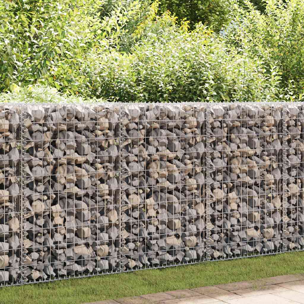 Vidaxl schanskorfmuur met deksels 100x60x100 cm gegalvaniseerd staal