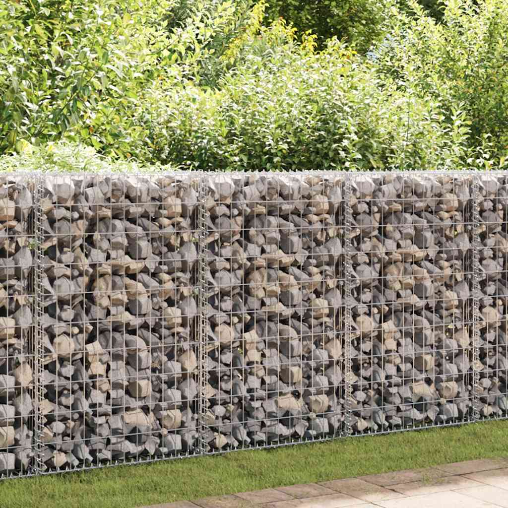 Vidaxl schanskorfmuur met deksels 300x30x100 cm gegalvaniseerd staal