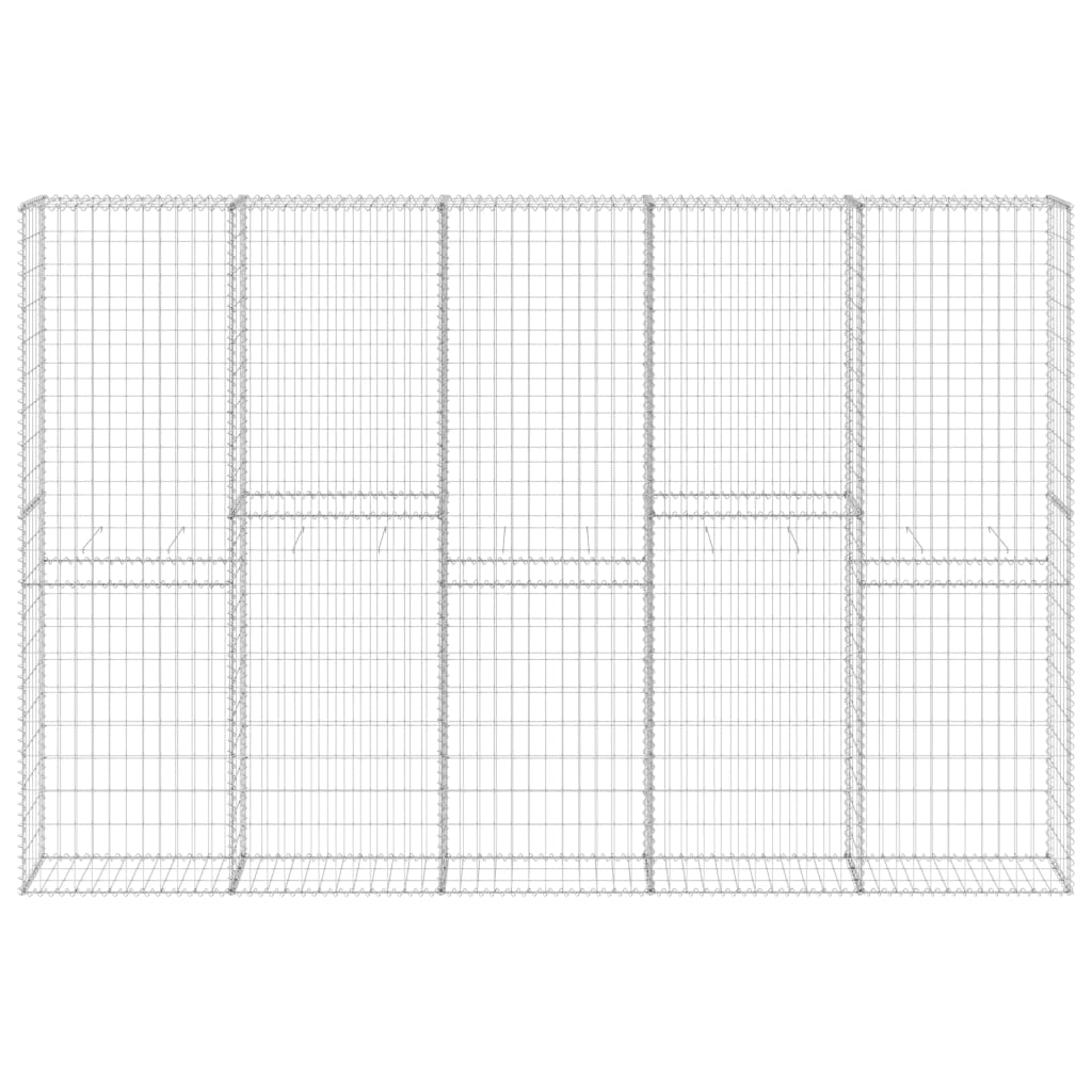 VidaXL Schanskorfmuur met deksels 300x30x200 cm gegalvaniseerd staal