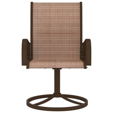 Vidaxl tuinstoelen draaibaar 2 st textileen en staal bruin