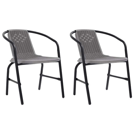 Vidaxl tuinstoelen 2 st 110 kg kunststof rattan en staal