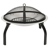 VidaXL Vuurschaal en barbecue 2-in-1 met pook 56x56x49 cm rvs