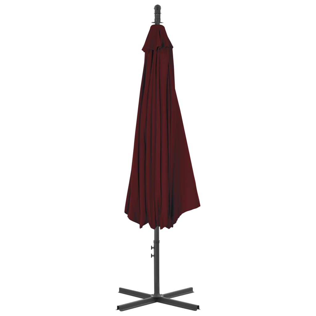 VidaXL Zweefparasol met stalen paal 300 cm bordeauxrood