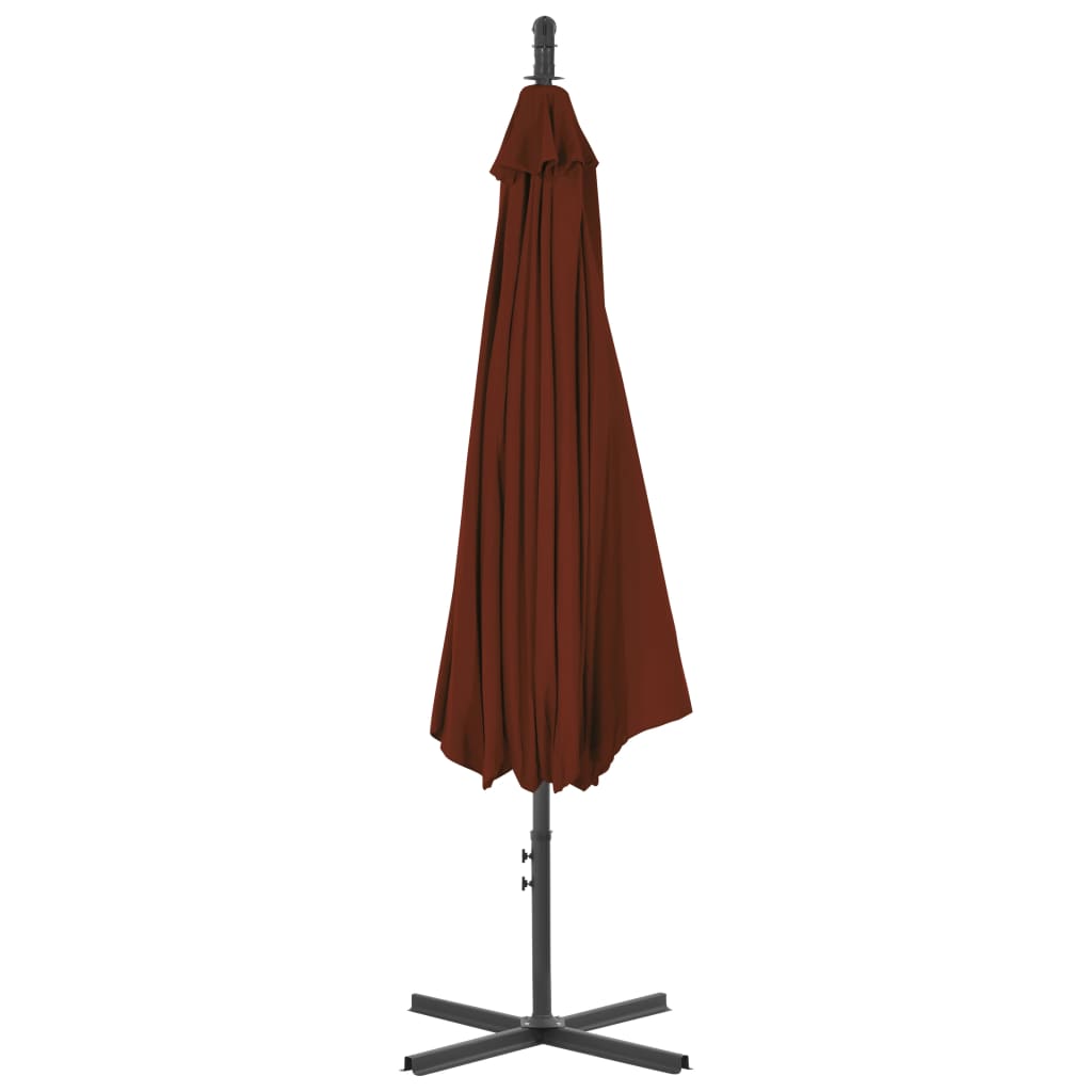 VidaXL Zweefparasol met stalen paal 300 cm terracottakleurig