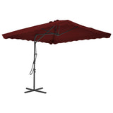 Vidaxl parasol met stalen paal 250x250x230 cm bordeauxrood