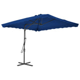 Vidaxl parasol met stalen paal 250x250x230 cm blauw