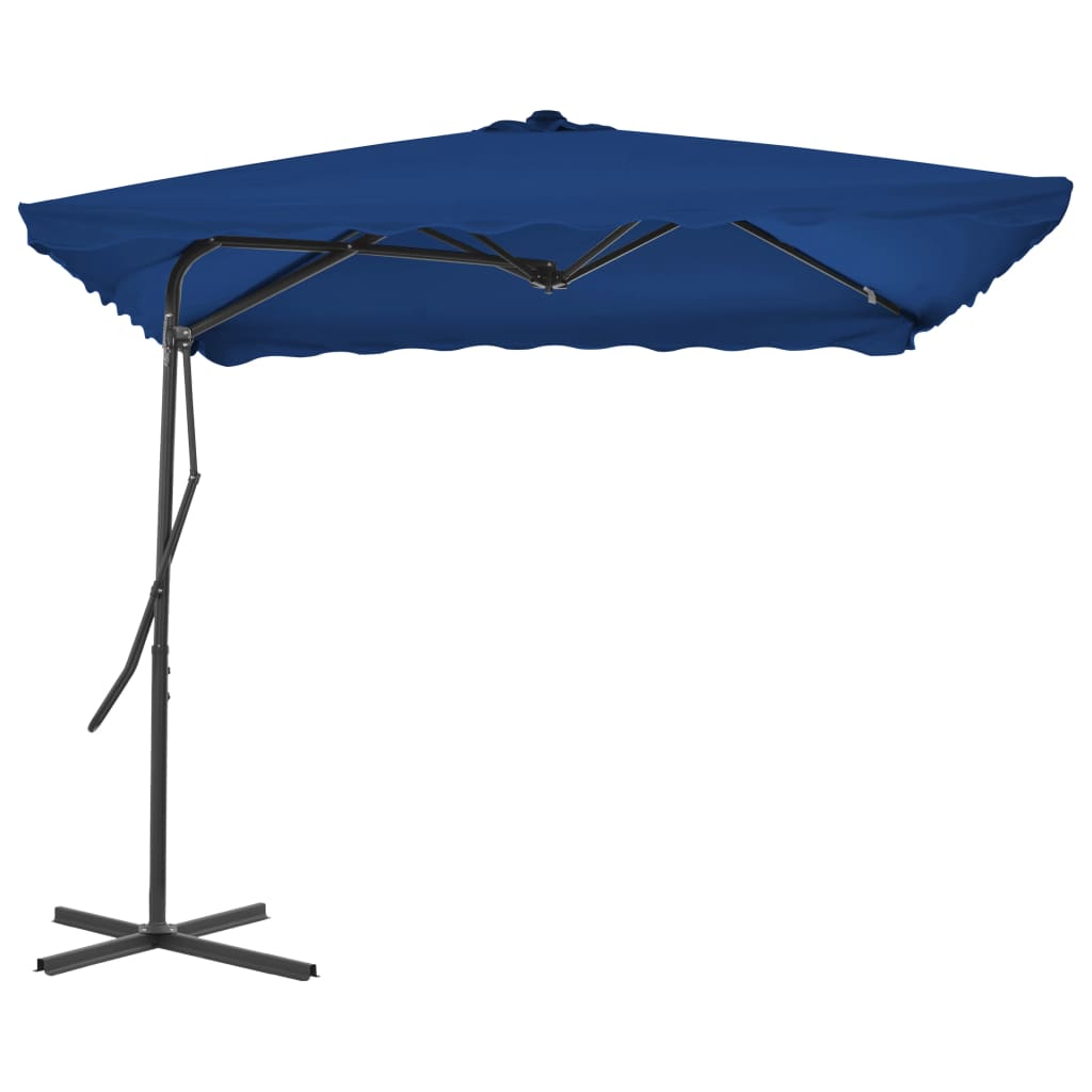 Vidaxl parasol met stalen paal 250x250x230 cm blauw