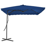 Vidaxl parasol met stalen paal 250x250x230 cm blauw