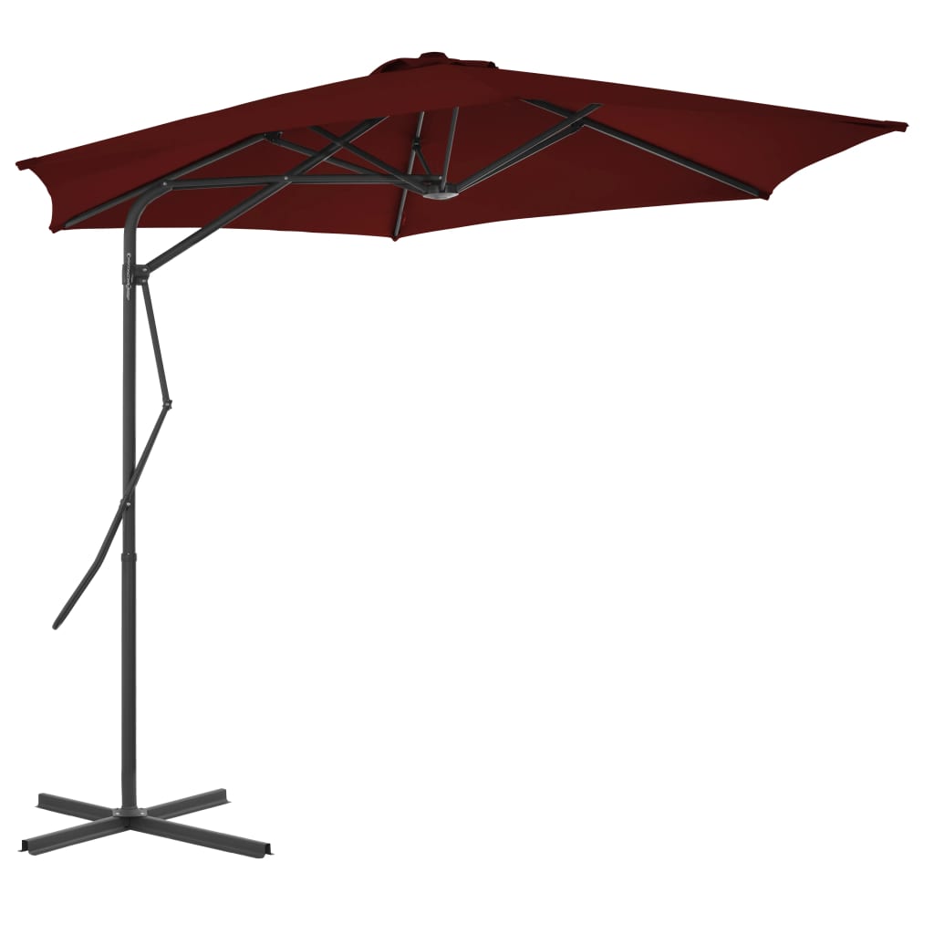 Vidaxl parasol met stalen paal 300x230 cm bordeauxrood