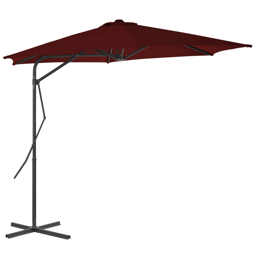 Vidaxl parasol met stalen paal 300x230 cm bordeauxrood