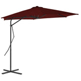 Vidaxl parasol met stalen paal 300x230 cm bordeauxrood