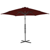 Vidaxl parasol met stalen paal 300x230 cm bordeauxrood