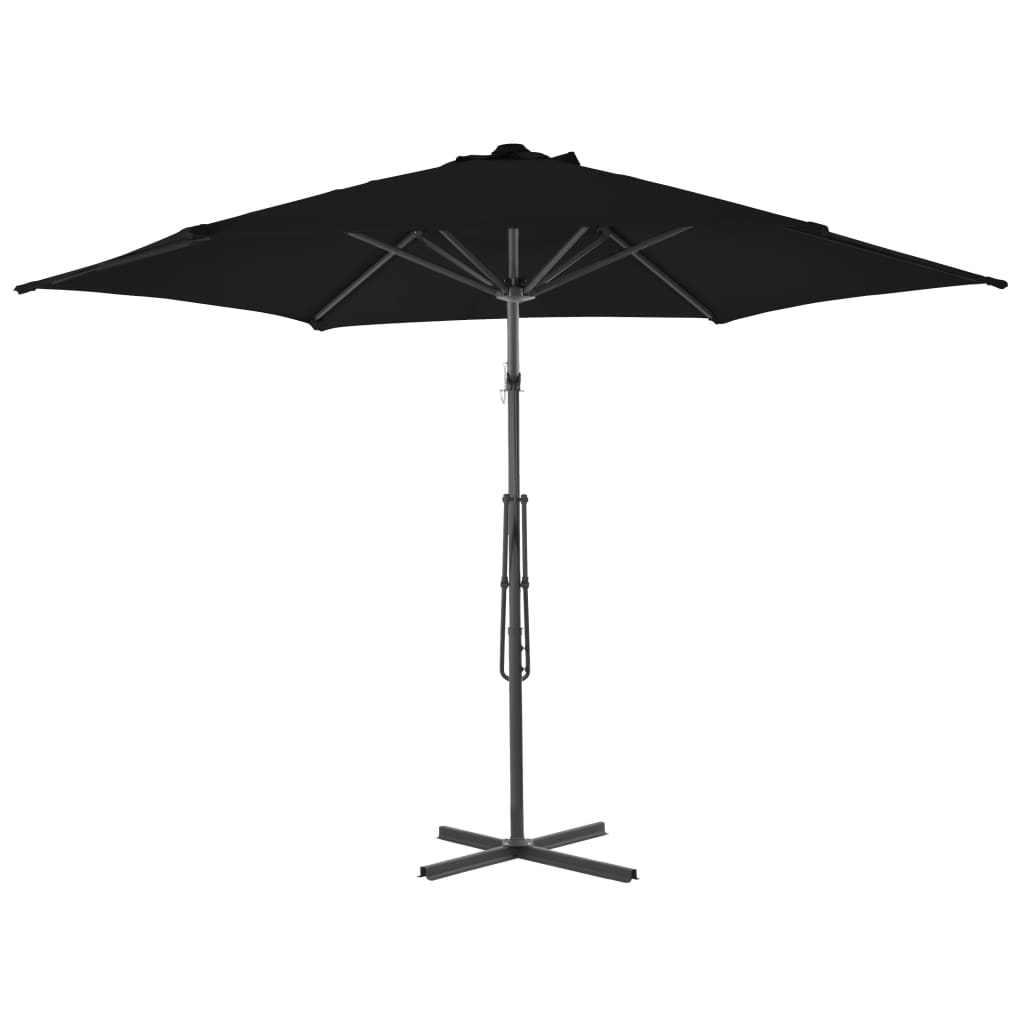 Vidaxl parasol met stalen paal 300x230 cm zwart