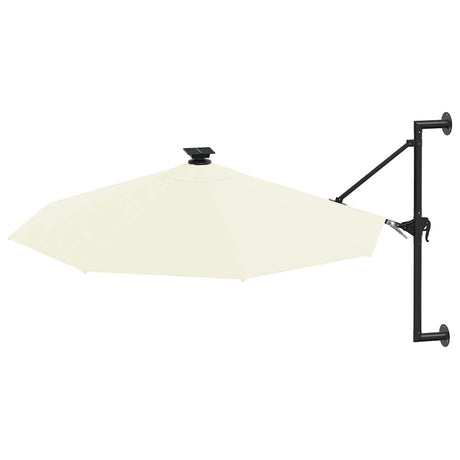 Vidaxl wandparasol met led's 300 cm zandkleurig