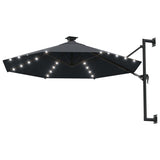 VidaXL Wandparasol met LED's 300 cm antracietkleurig