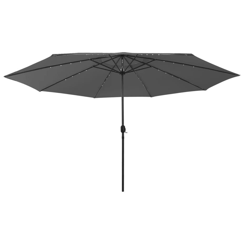 VidaXL Parasol met LED-verlichting metalen paal 400 cm antracietkleur