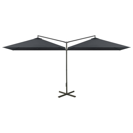 Vidaxl parasol dubbel met stalen paal 600x300 cm antracietkleurig