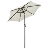 Vidaxl parasol met led-verlichting 200x211 cm aluminium zandkleurig