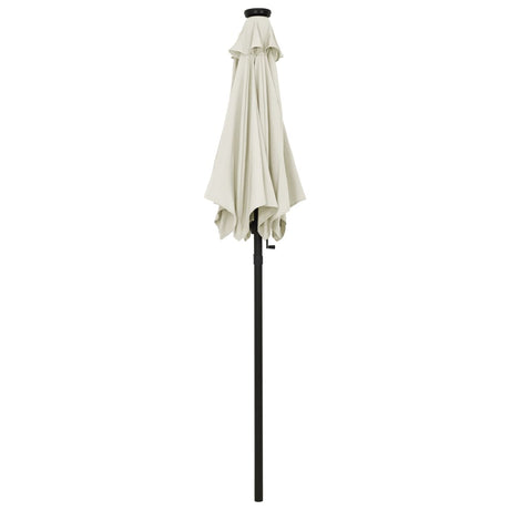 Vidaxl parasol met led-verlichting 200x211 cm aluminium zandkleurig