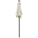 Vidaxl parasol met led-verlichting 200x211 cm aluminium zandkleurig