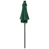 Vidaxl parasol met led-verlichting 200x211 cm aluminium groen