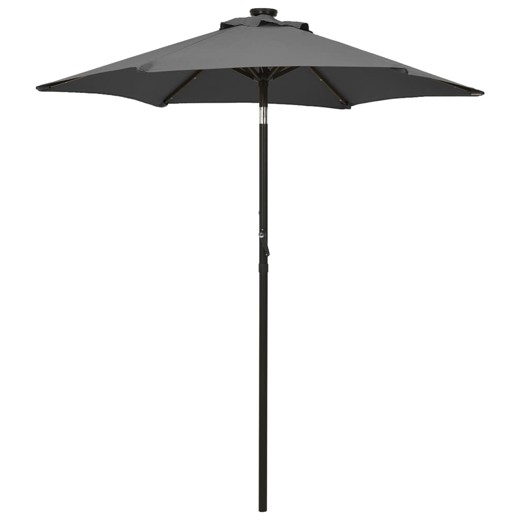 Vidaxl parasol met led-verlichting 200x211 cm aluminium antracietkleur